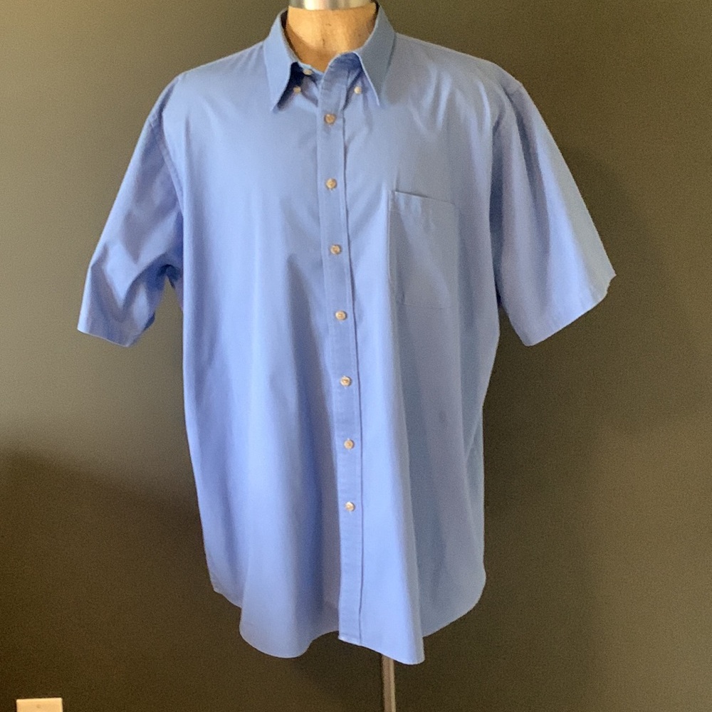 Lands Ends Men's Short Sleeve Dress Shirt ~ Size XXL/T 18-18 1/2
